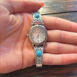 Silver and Turquoise Women's Watch